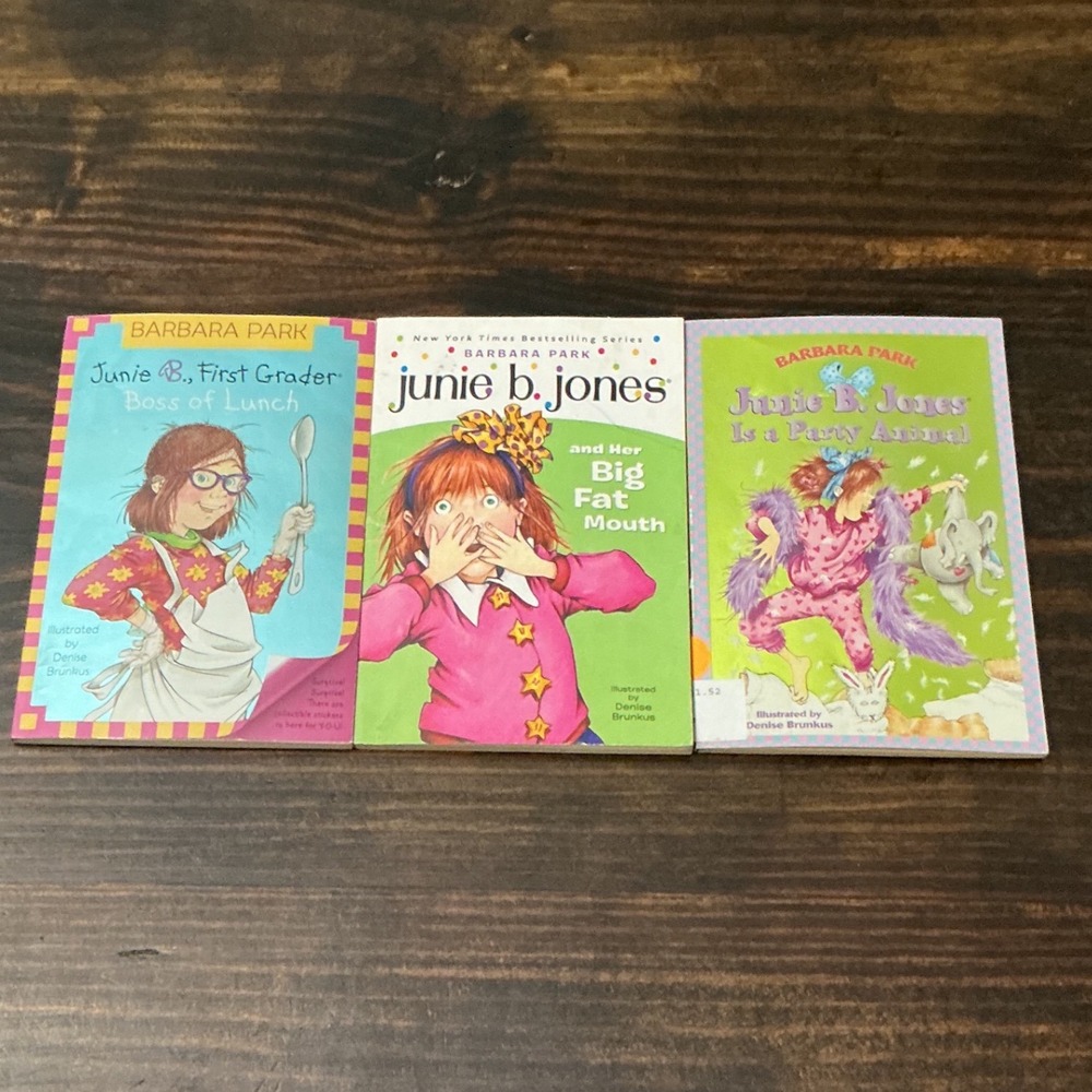 Barbara Park Junie B Jones Book Lot 3 Paperback Boss Lunch Party Animal Big Fat